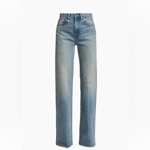 R13 Charlotte Washed-Denim High-Rise Straight-Leg Jeans